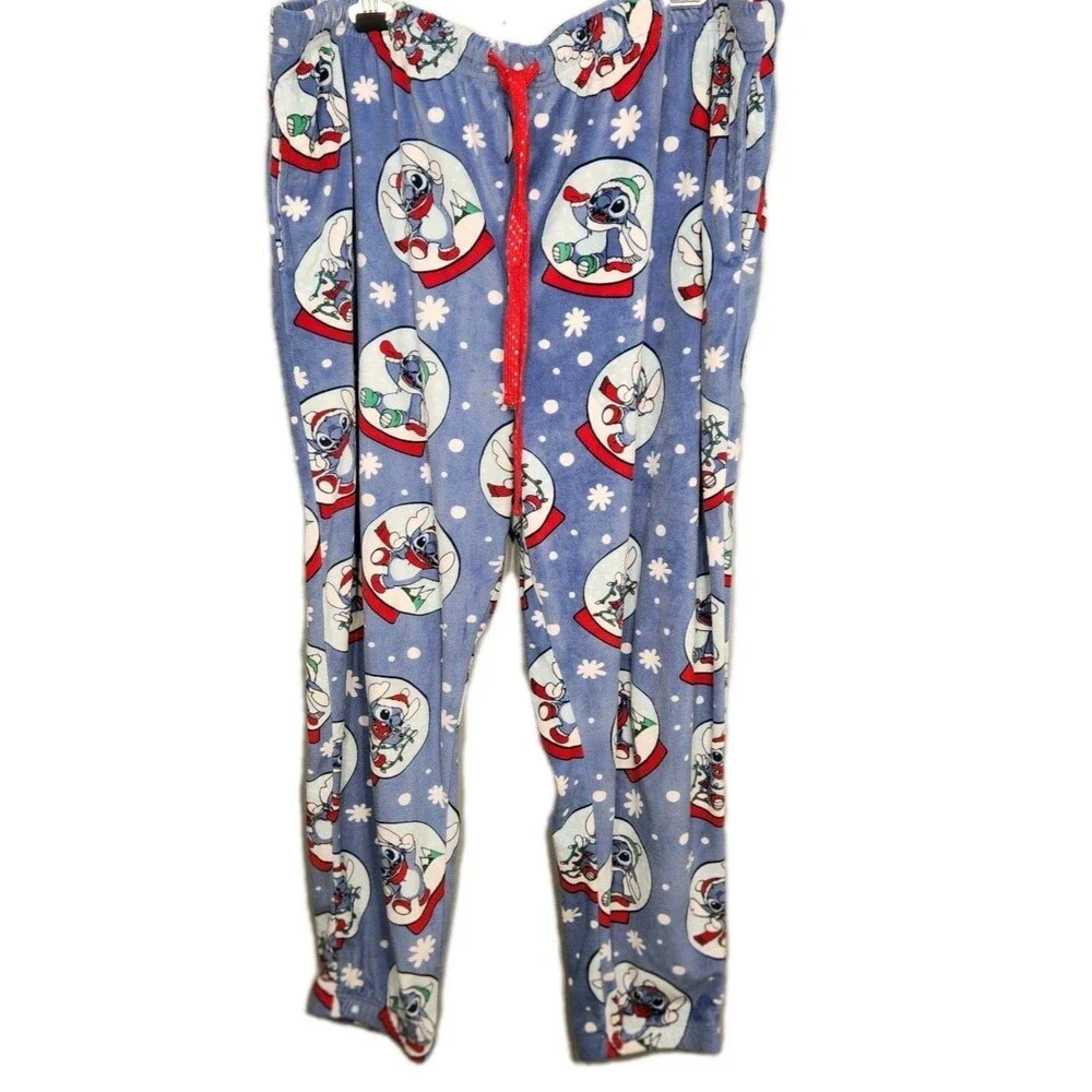 Disney Stitch Women's 2XL 18/20 Stitch Snow Globe Lounge Pants - Picture 7 of 15